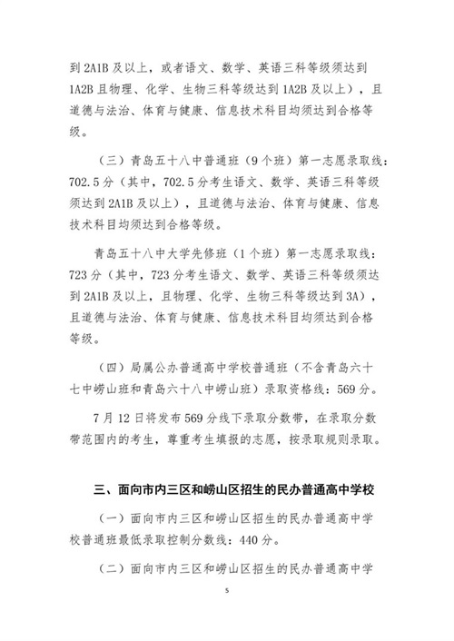 2019山東青島中考低分?jǐn)?shù)控制線是多少 2019山東青島中考低分?jǐn)?shù)控制線是多少